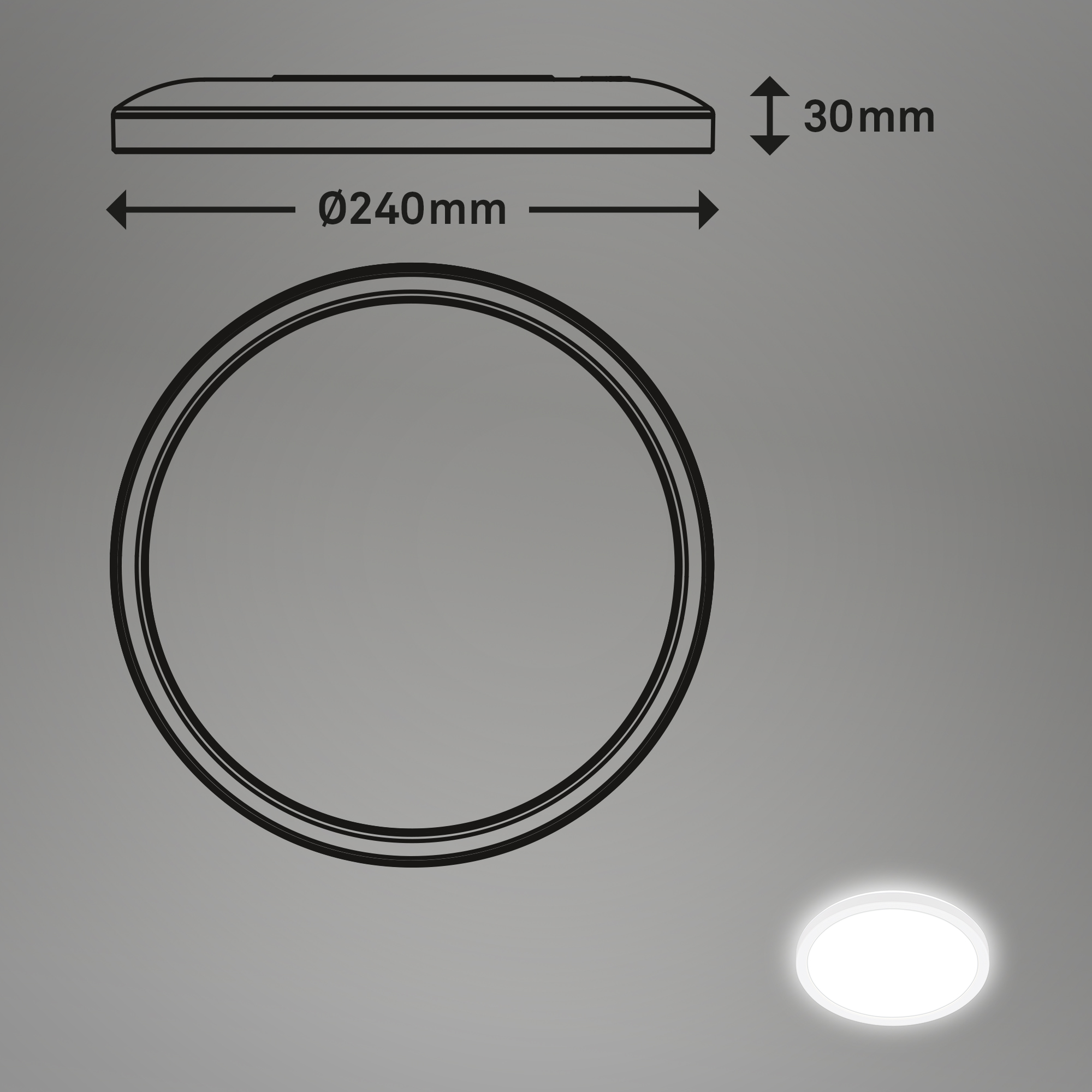 LED-Panelleuchte 'Move' Ø 24 x 3 cm 16W 1900 lm weiß matt