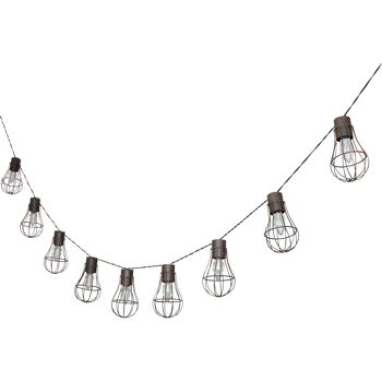 Lichterkette mit Glühbirnen in Käfigform