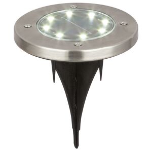 LED-Solar-Bodenstrahler silbern Ø 11,8 cm, 4er-Set