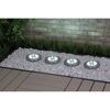 Solar-Spießlampenset tageslichtweiß IP 44 Ø 11,8 x 13 cm 4 Stück