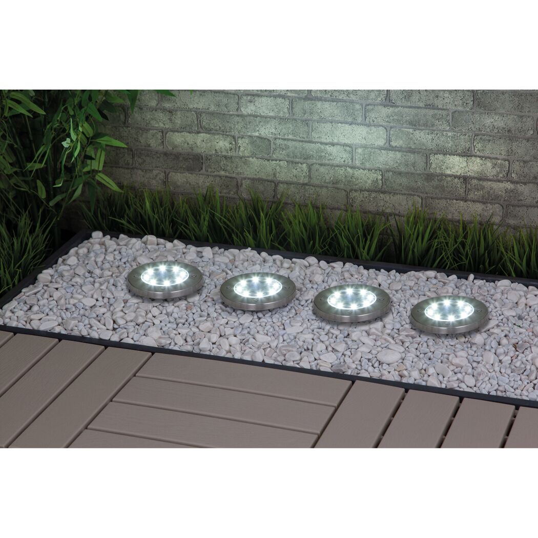 Solar-Spießlampenset tageslichtweiß IP 44 Ø 11,8 x 13 cm 4 Stück