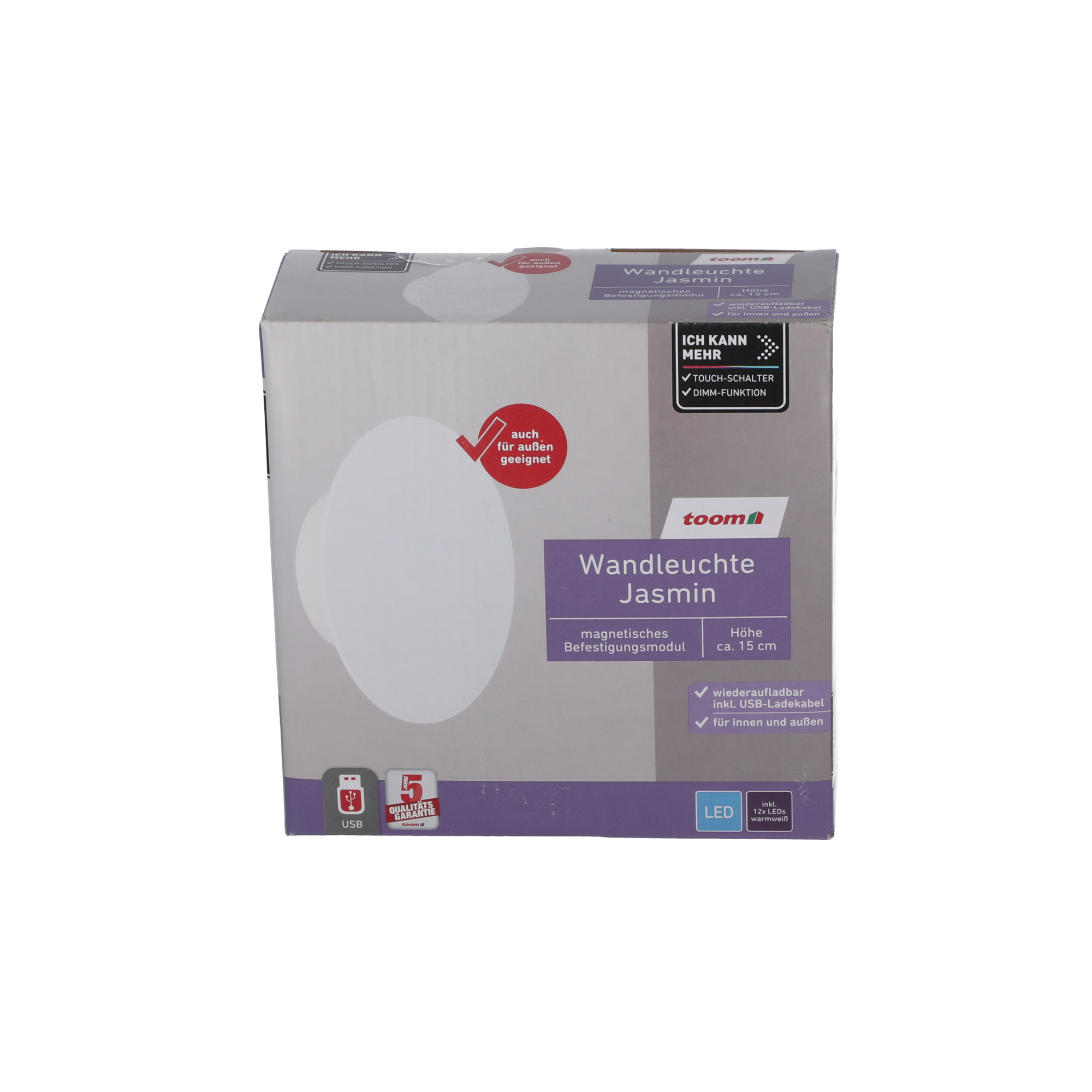 Wandleuchte 'Jasmin' weiß Ø 15 x 4,3 cm