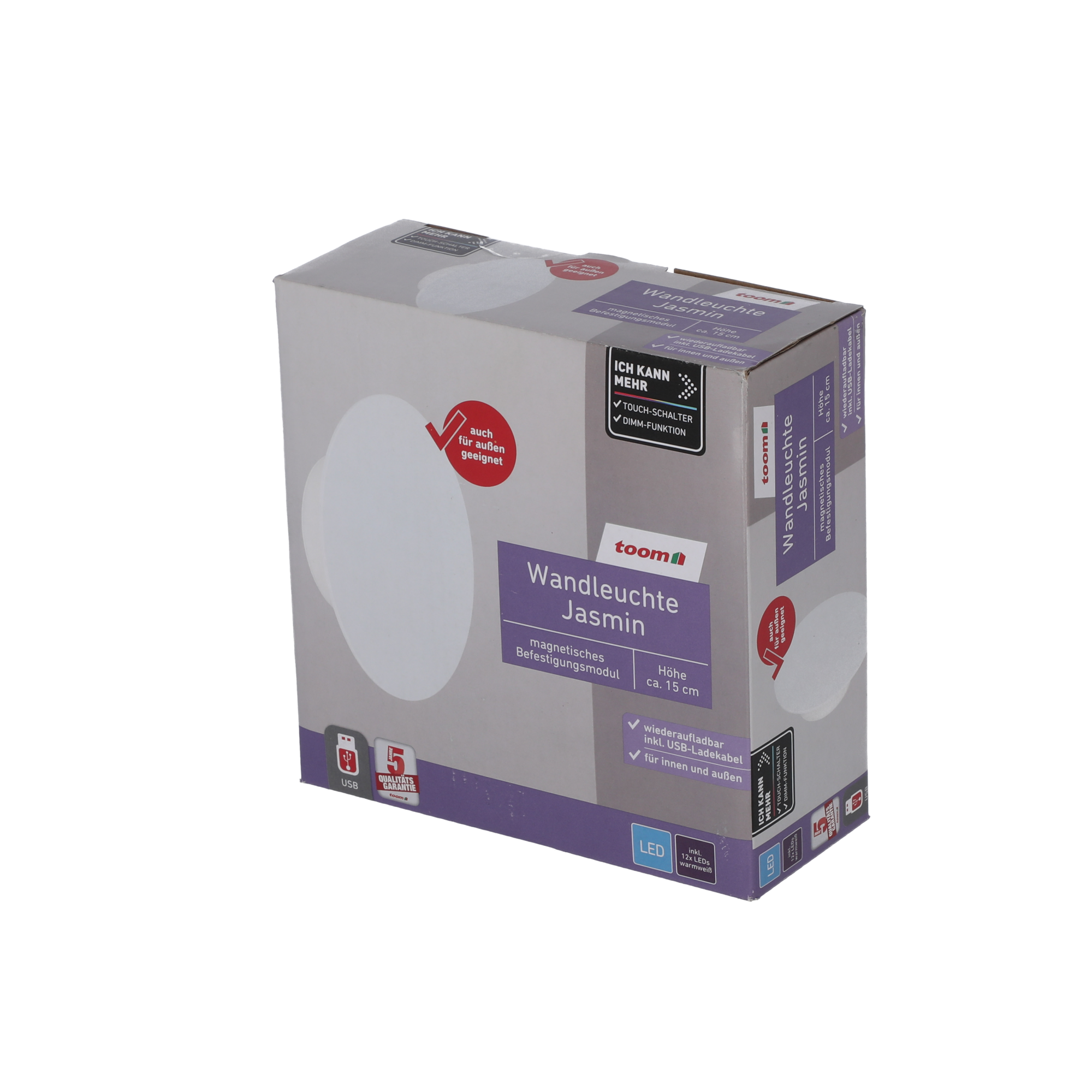 Wandleuchte 'Jasmin' weiß Ø 15 x 4,3 cm