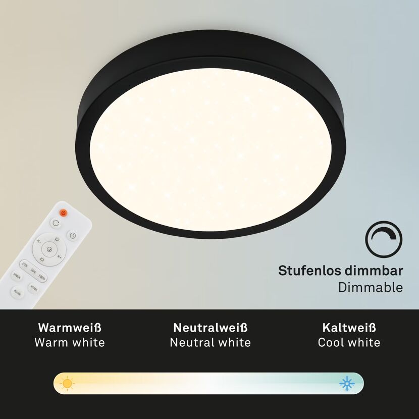 Dimmbare LED Deckenleuchte mit Sternenhimmel