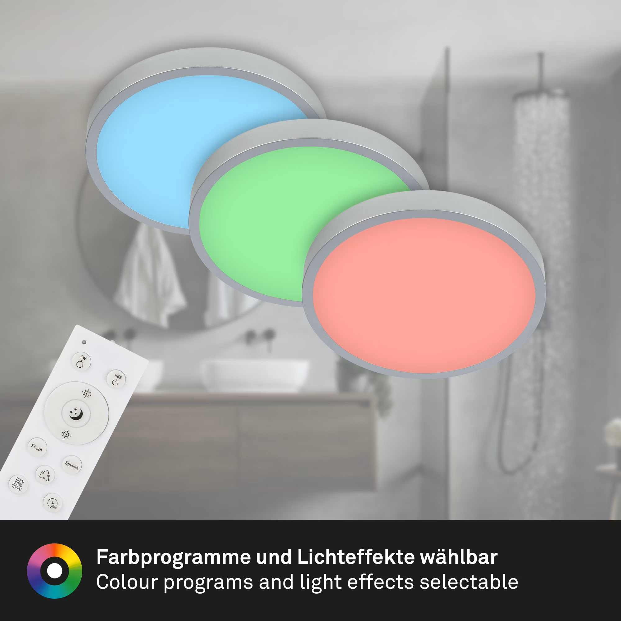 Farbige LED-Deckenleuchten mit Fernbedienung