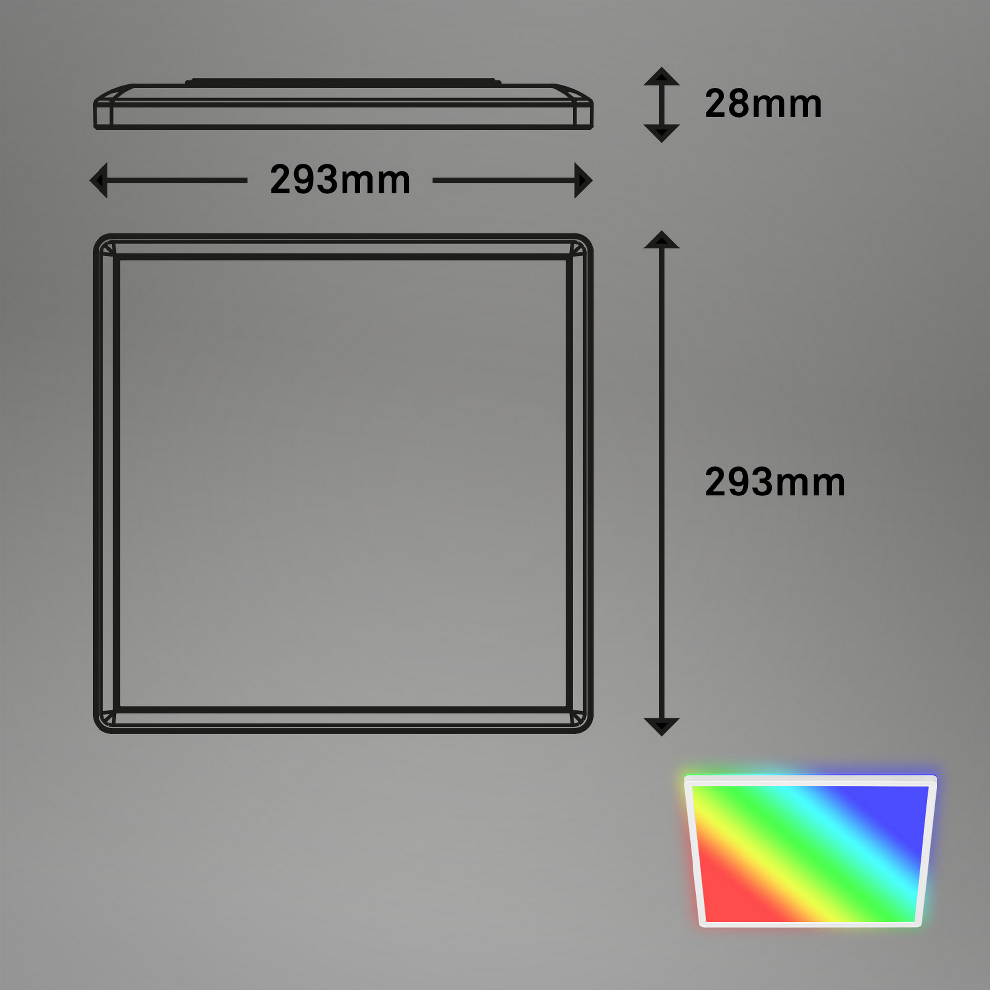 LED-Deckenleuchte 'Slim' 29,3 x 29,3 cm RGB-W 15W 1850 lm 4000 K
