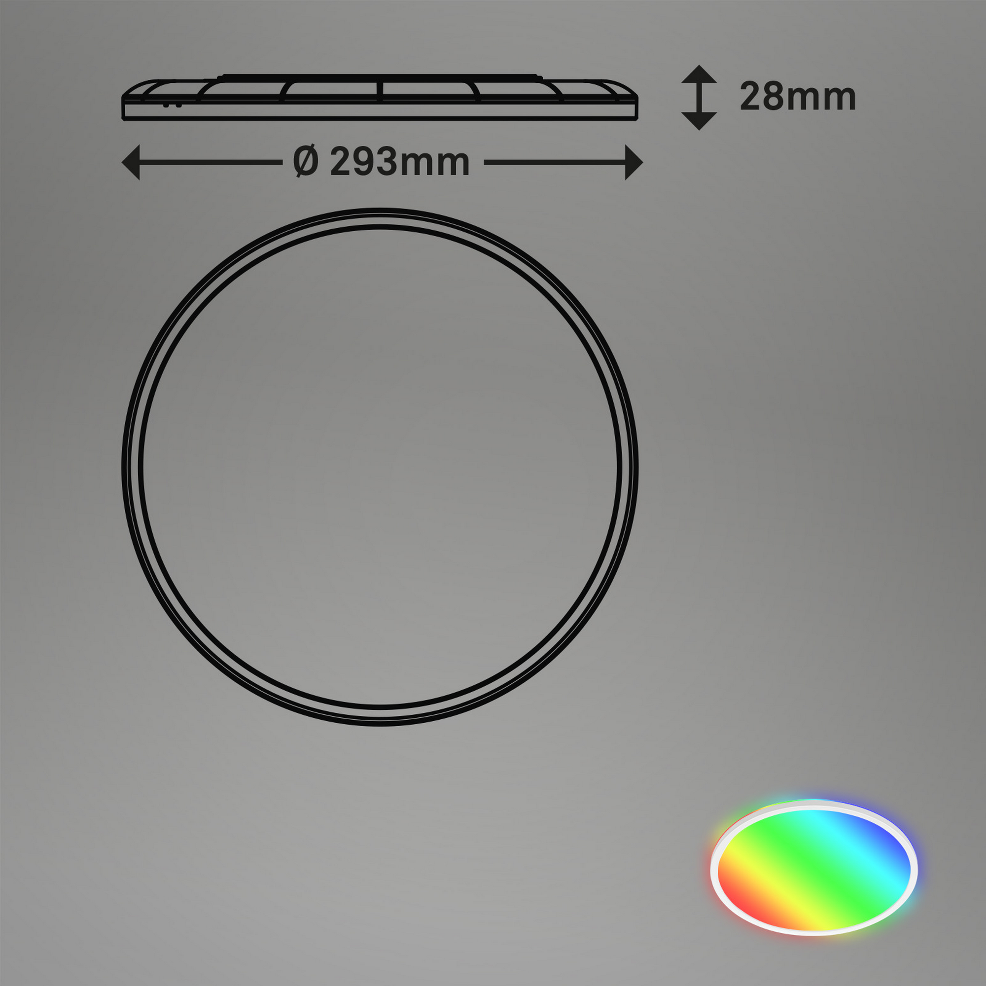 LED-Deckenleuchte 'Slim' Ø 29,3 cm RGB-W 15W 1850 lm 4000 K