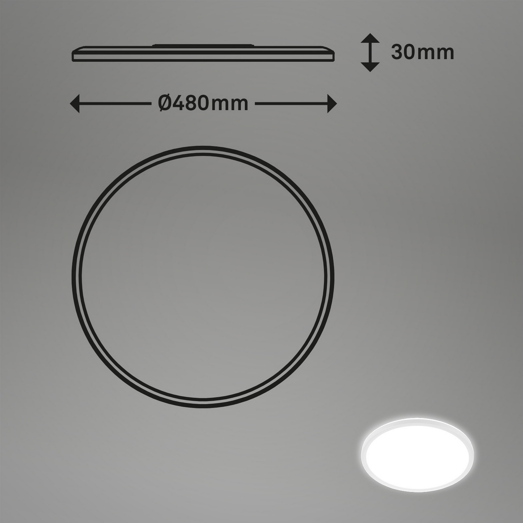 LED-Deckenleuchte 'Slim' Ø 48 cm 30W 3500 lm 4000 K