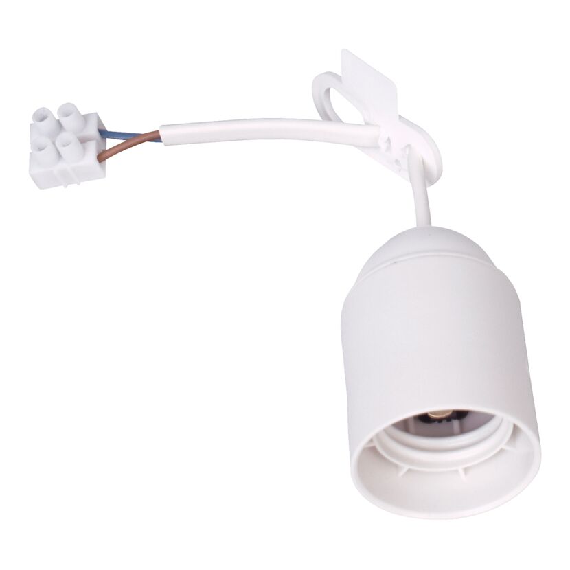 Weiße Renovierfassung mit Kabel und Stecker