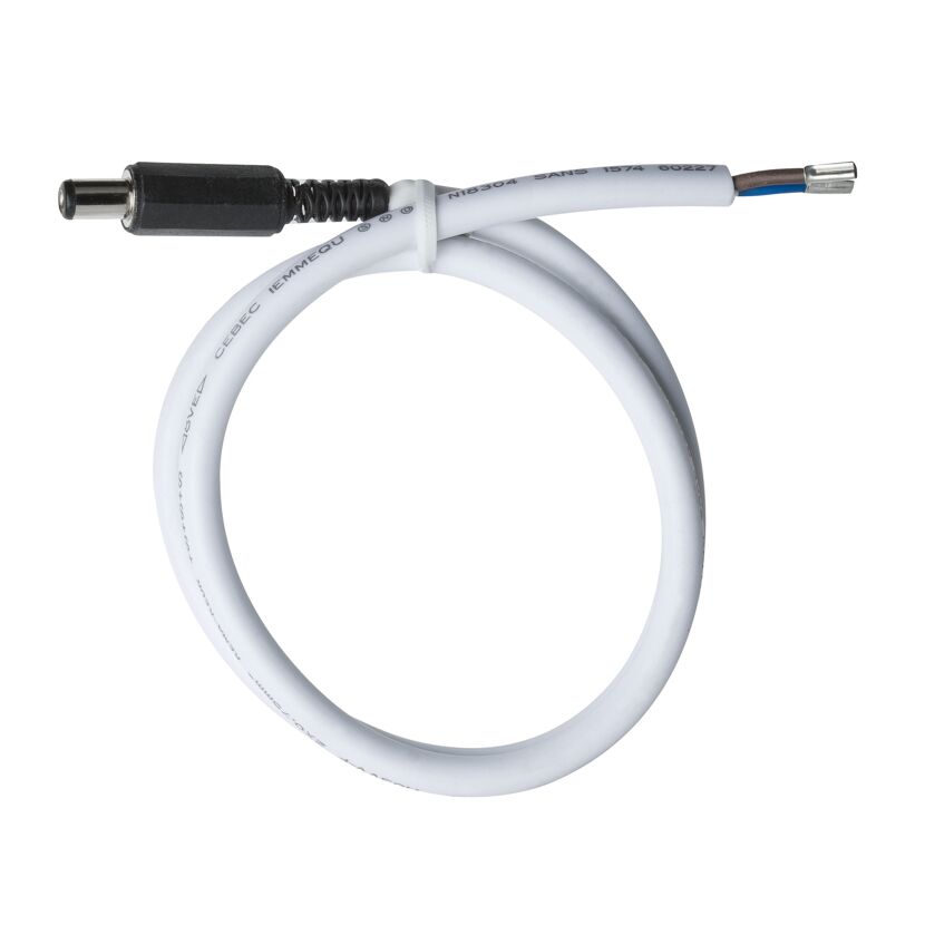 Weißes Netzteilkabel mit Hohlstecker