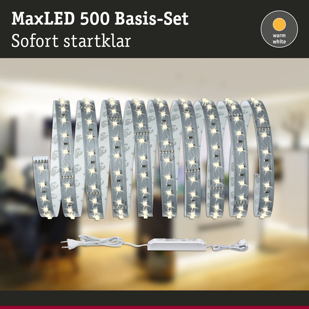 MaxLED 500 Basisset warmweiß mit Netzteil.