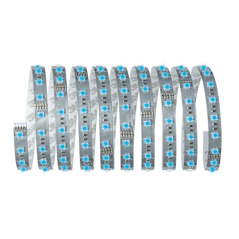 Blau leuchtendes LED-Band, aufgerollt