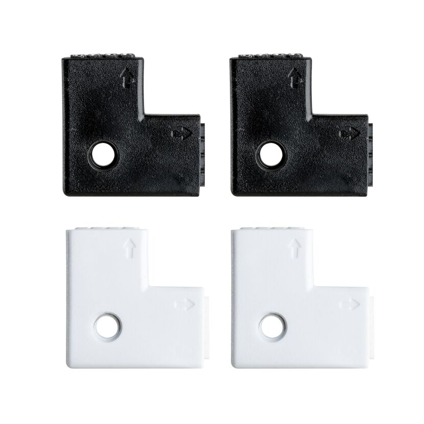 LED-Connector 'YourLED' 90°-Winkel schwarz/weiß 4 Stück