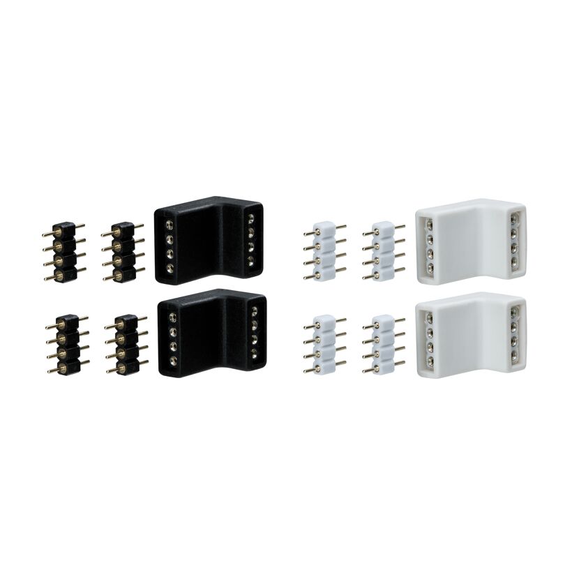 YourLED Edge-Conn 4er Set, weiß und schwarz