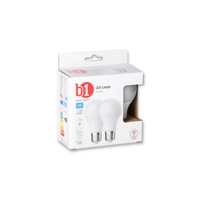 Zwei LED-Lampen in Verpackung