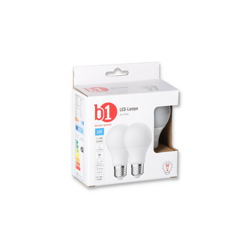 Zwei LED-Lampen in Verpackung