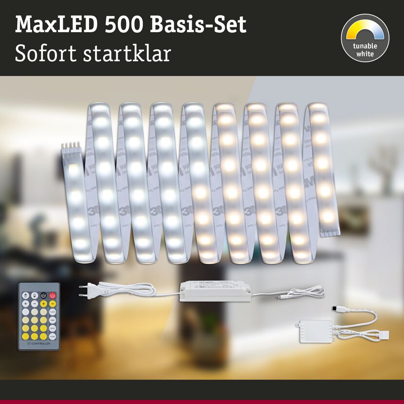 LED-Basisset 'MaxLED' 3 m 20 W 1740 lm warmweiß-kaltweiß, silber