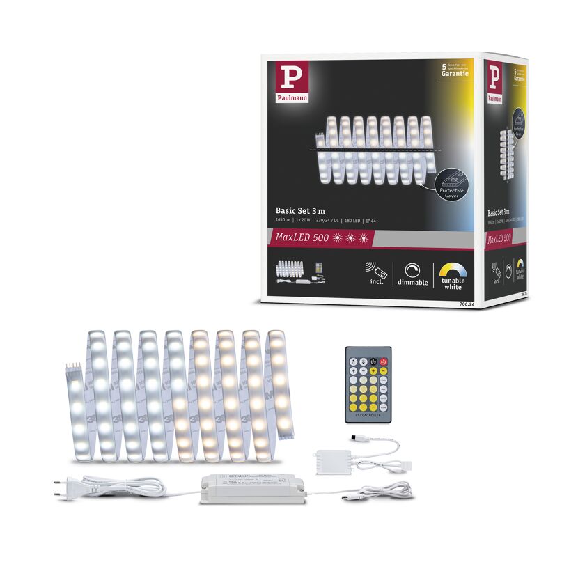 LED-Basisset 'MaxLED' 3 m 20 W 1740 lm warmweiß-kaltweiß, silber