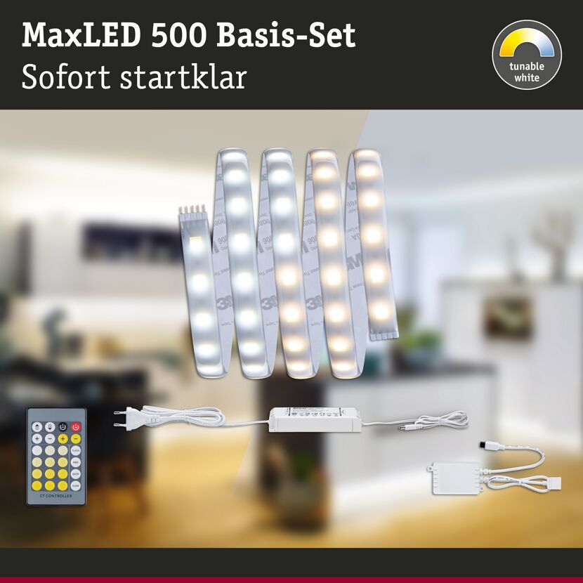 LED-Basisset 'MaxLED' 1,5 m 10 W 750 lm warmweiß-kaltweiß, silber