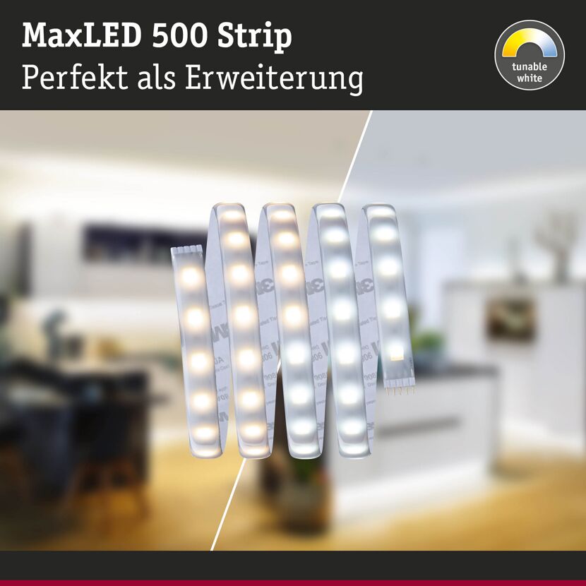 LED-Streifen 'MaxLED' 1 m 7 W 580 lm warmweiß-kaltweiß, silber