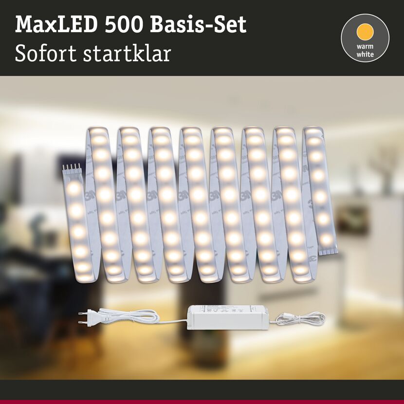 LED-Basisset 'MaxLED' 3 m 18 W 1320 lm warmweiß silber
