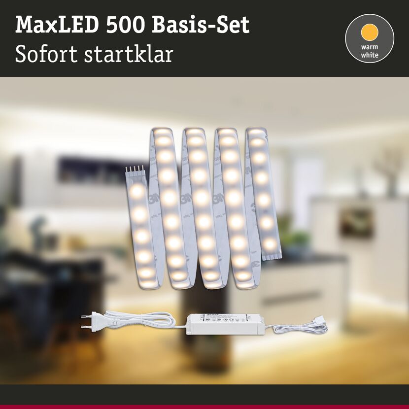 LED-Basisset 'MaxLED' 1,5 m 9 W 660 lm warmweiß, silber