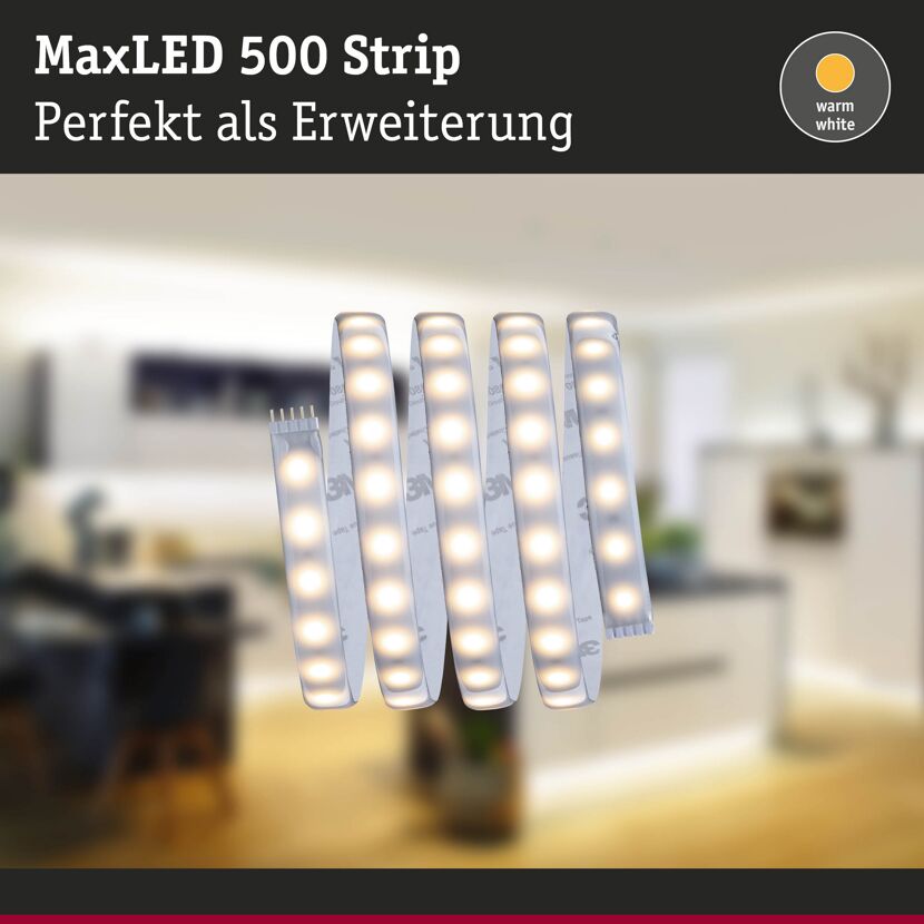 LED-Streifen 'MaxLED' 1 m 6 W 440 lm warmweiß, silber