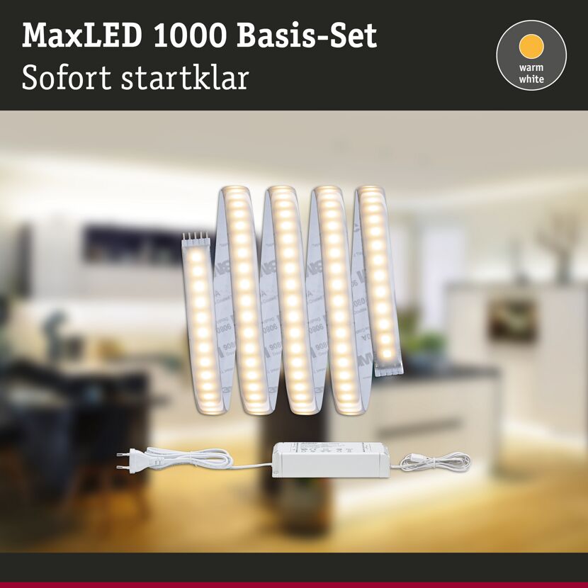 LED-Basisset 'MaxLED' 1,5 m 18 W 1320 lm warmweiß, silber