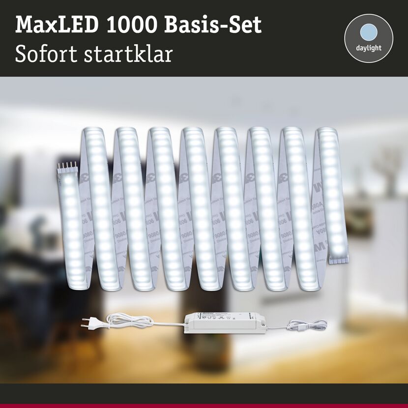 LED-Basisset 'MaxLED' 3 m 35 W 2640 lm kaltweiß, silber