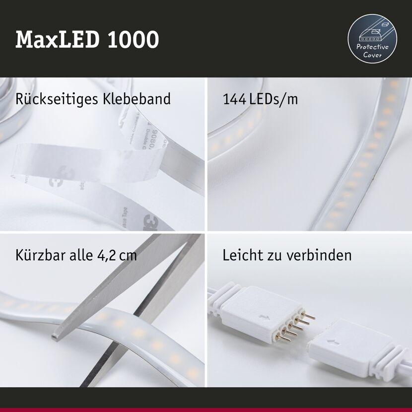 LED-Basisset 'MaxLED' 1,5 m 18 W 1320 lm kaltweiß, silber