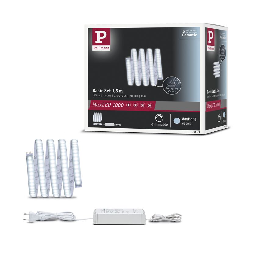 LED-Basisset 'MaxLED' 1,5 m 18 W 1320 lm kaltweiß, silber