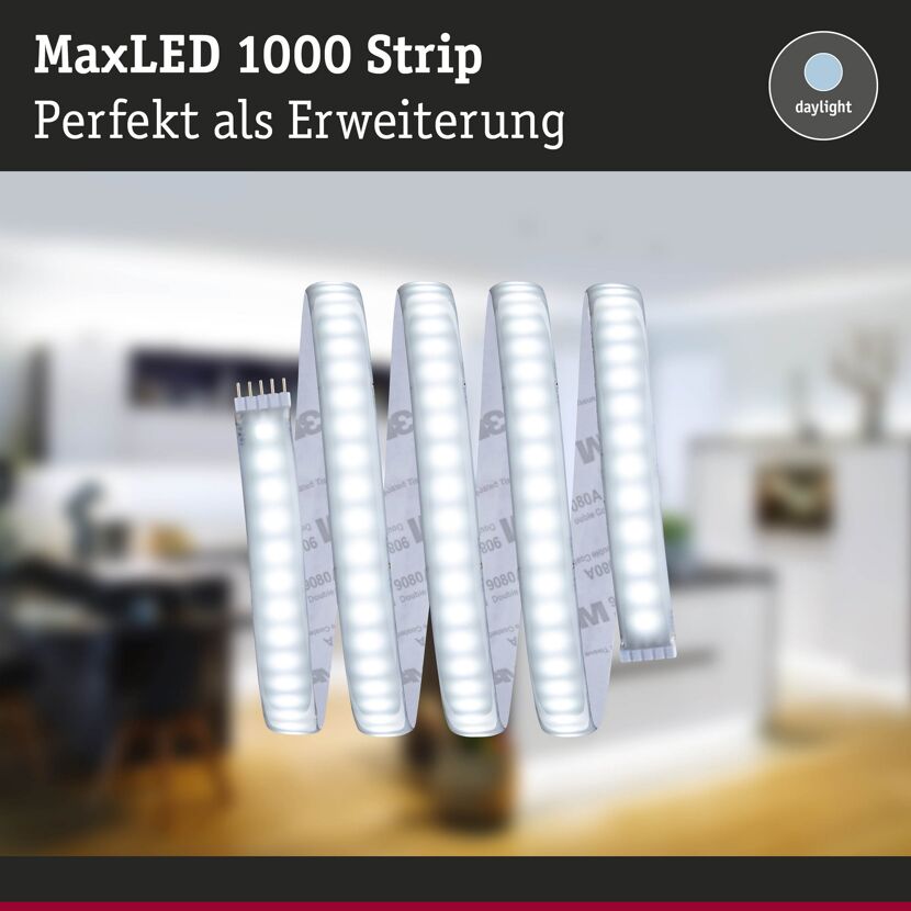 LED-Streifen 'MaxLED' 1 m 12 W 880 lm kaltweiß, silber