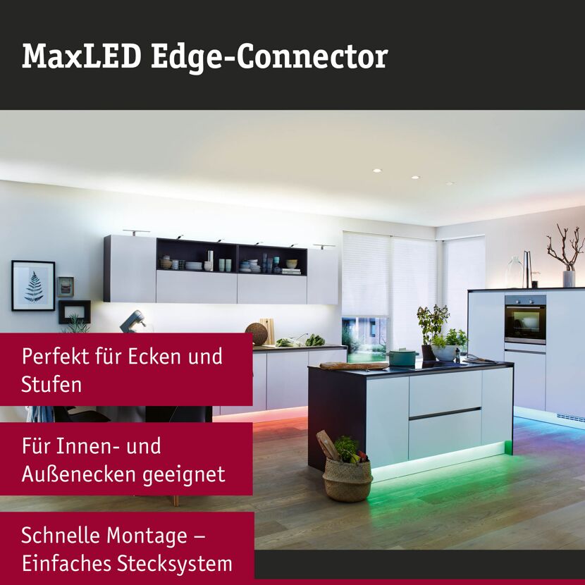 Verbinderset 'MaxLED' Eckverbinder 4 Stk. weiß