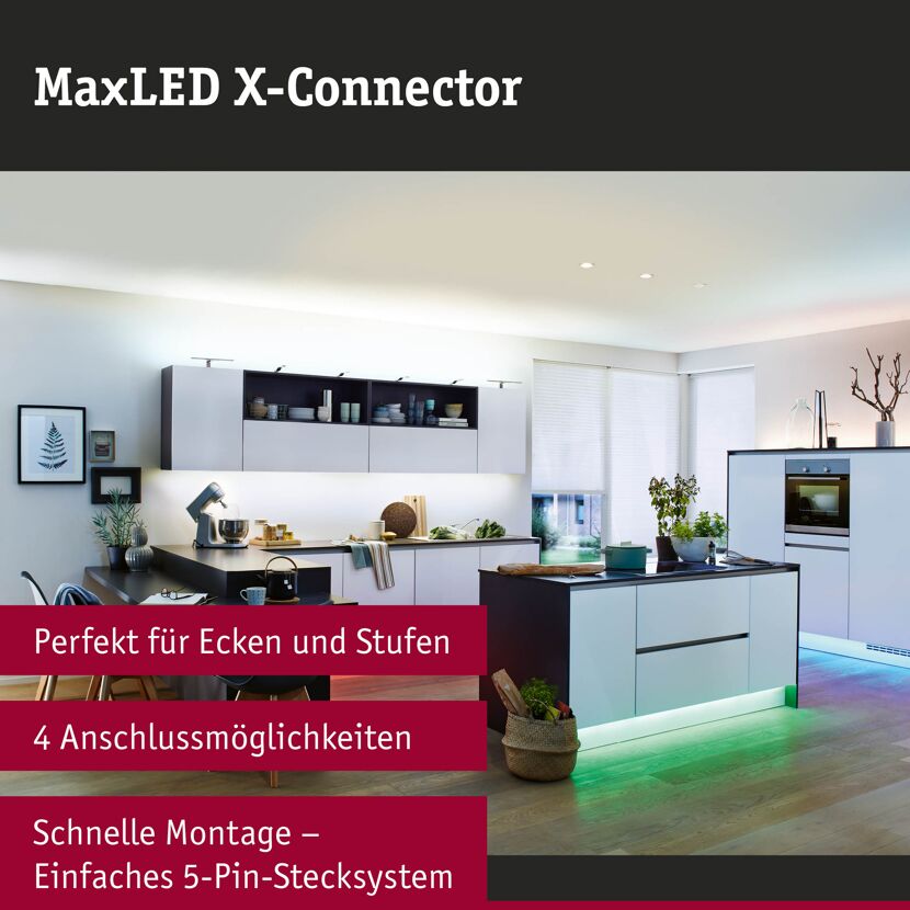 Verbinderset 'MaxLED' X-Connector weiß Kunststoff