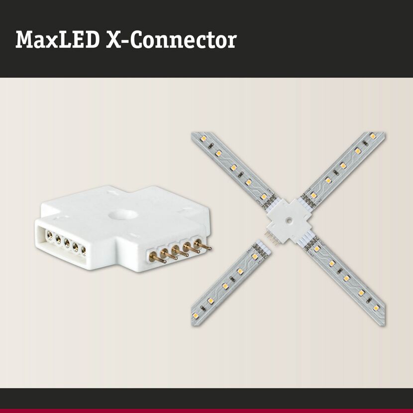 Verbinderset 'MaxLED' X-Connector weiß Kunststoff