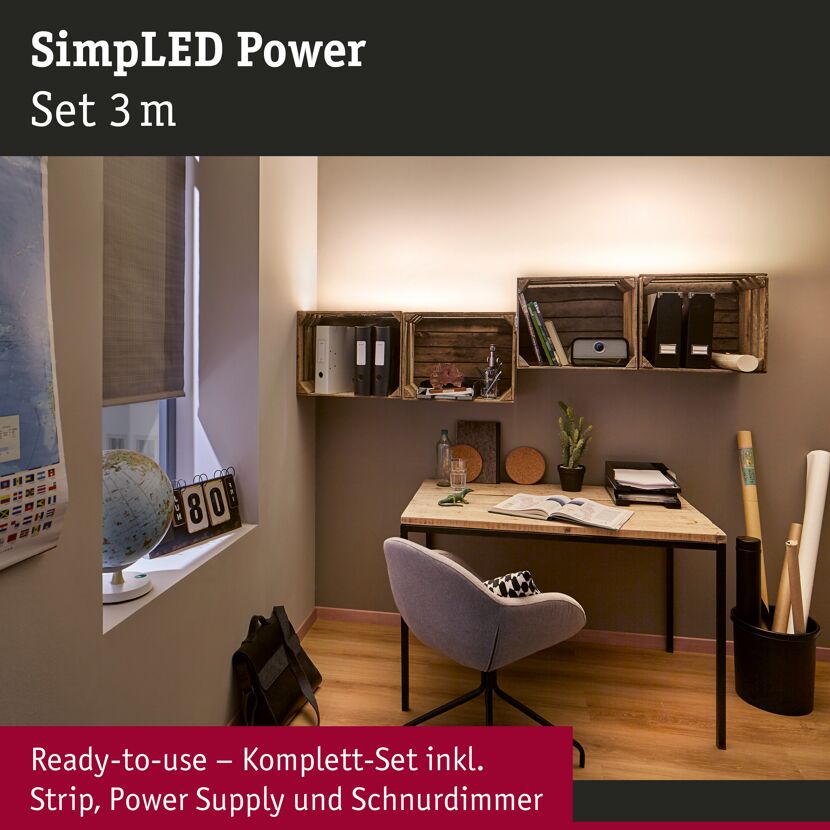 LED-Set 'SimpLED Power' 3 m 33 W neutralweiß, weiß