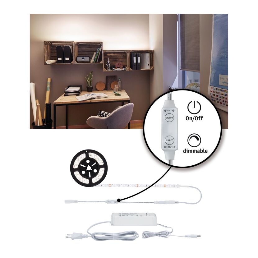 LED-Set 'SimpLED Power' 3 m 33 W neutralweiß, weiß