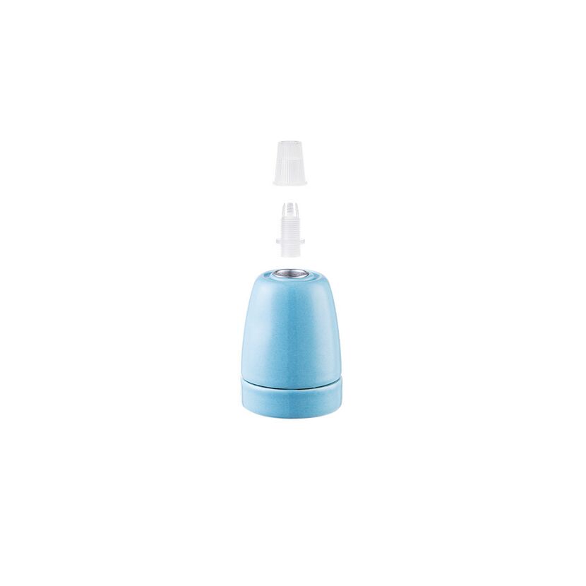 Babyblaue Porzellanfassung E27