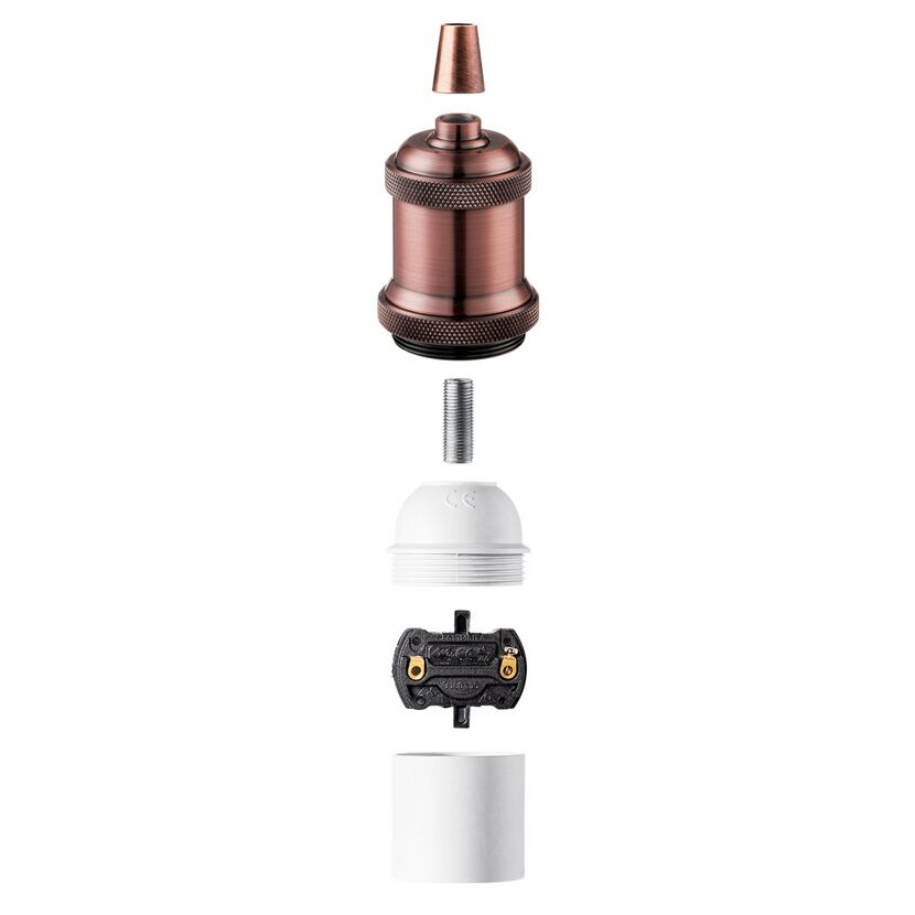Lampenfassung 'Home Sweet Home' E27 Aluminium kupferfarben
