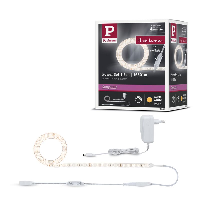 LED-Set 'SimpLED Power' 1,5 m 17 W warmweiß, weiß