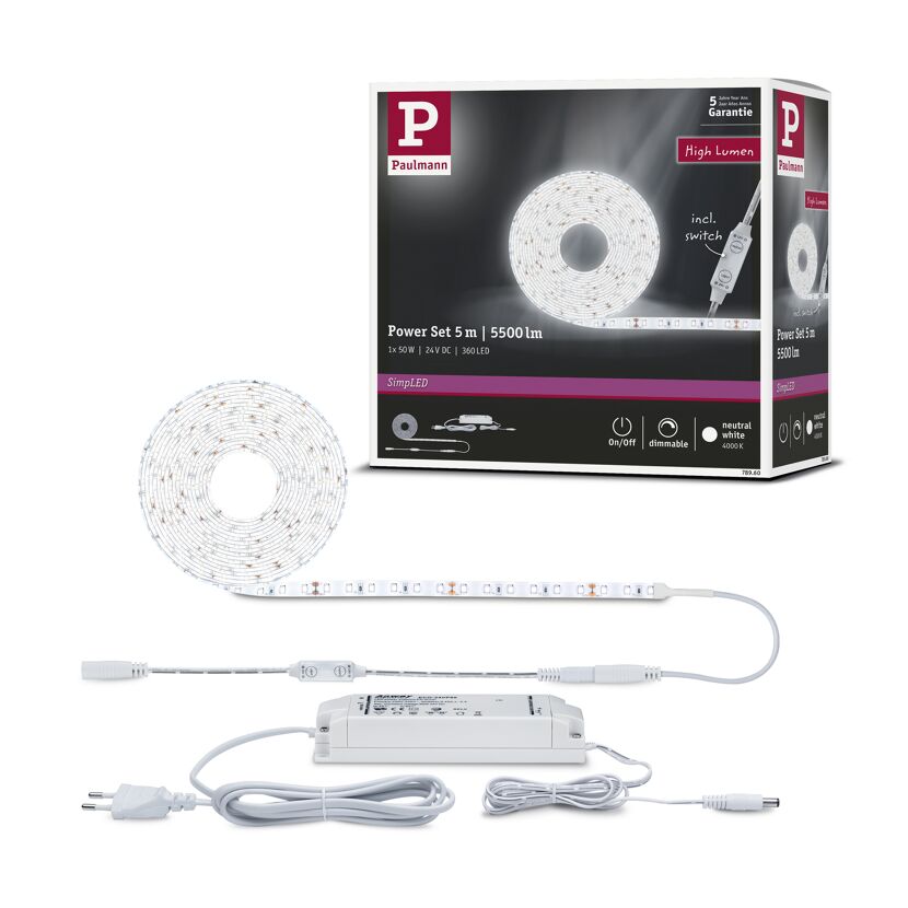 LED-Set 'SimpLED Power' 5 m 50 W kaltweiß, weiß