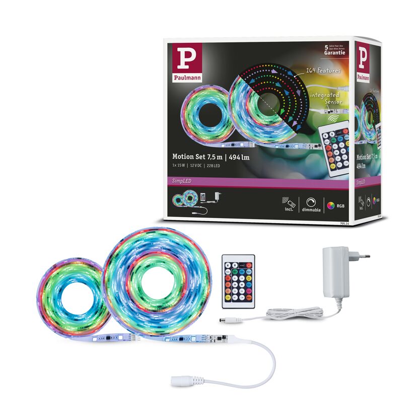 LED-Set 'SimpLED Motion' 7,5 m 15 W RGB, weiß