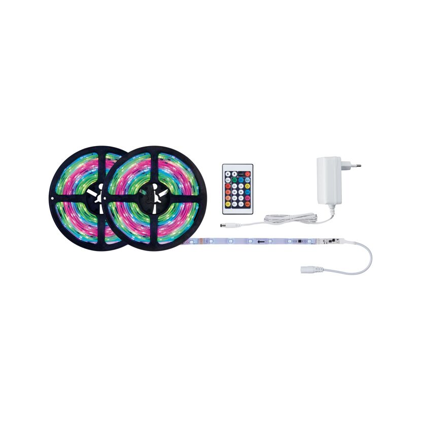 Zwei Rollen LED-Strip mit Fernbedienung und Netzteil
