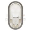 Innenansicht der weißen LED-Außenleuchte mit Leuchtmittel.