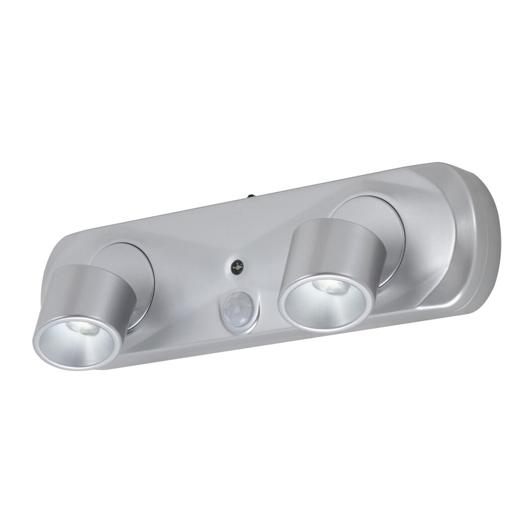 LED Sensorleuchte, 2-flammig, silber