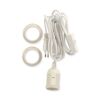 Weißer Lampenanschluss mit Kabel, Stecker und Schalter