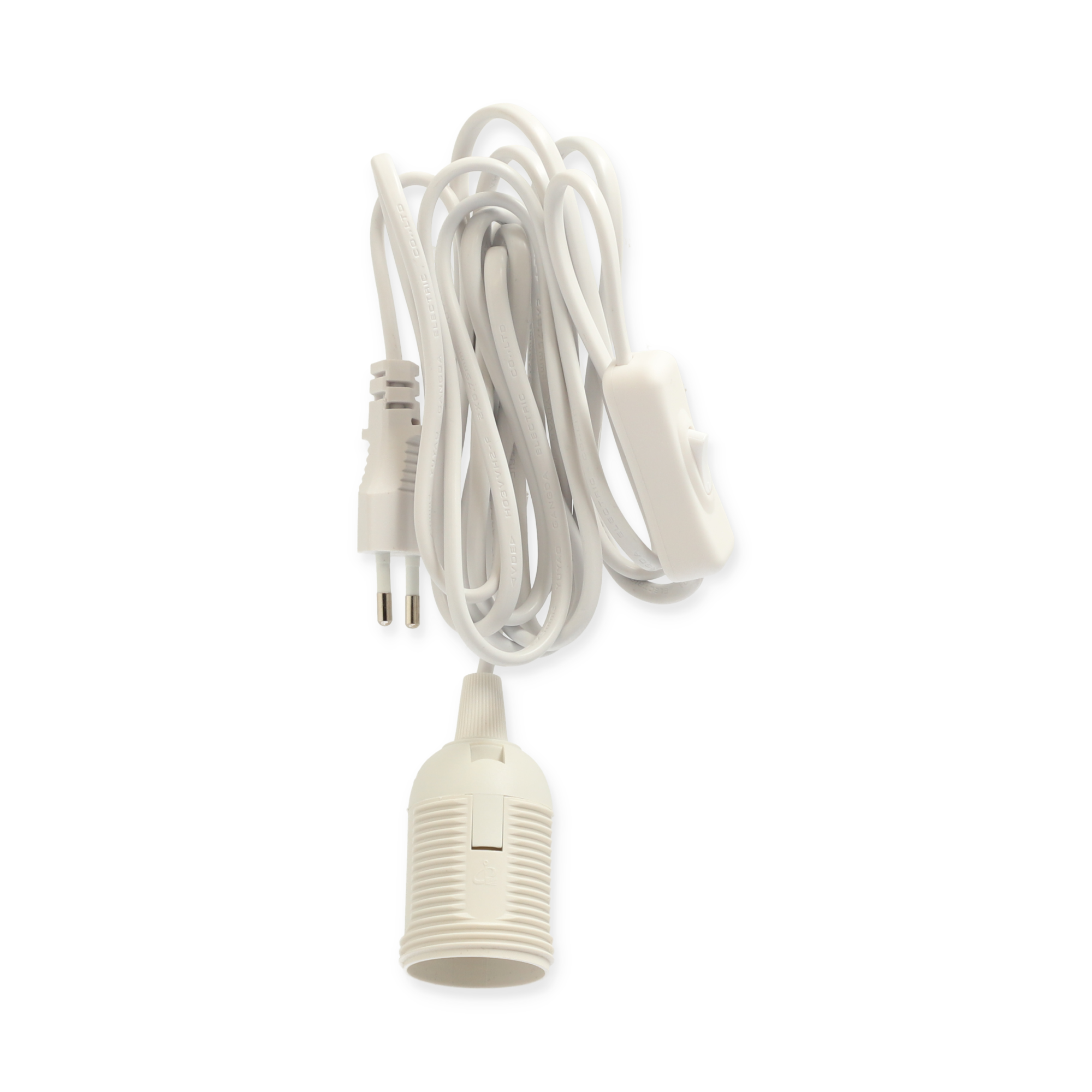 Lampenanschluss mit Schalter weiß E14 3 m + product picture
