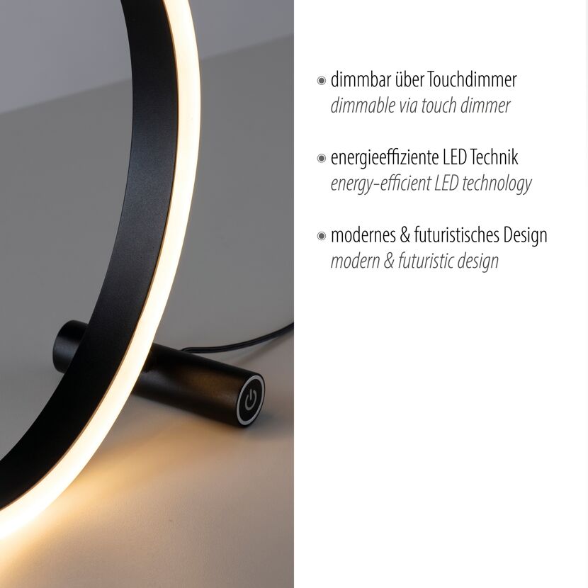 LED-Tischleuchte 'Ritus' anthrazit 10 x 28 x 28,5 cm