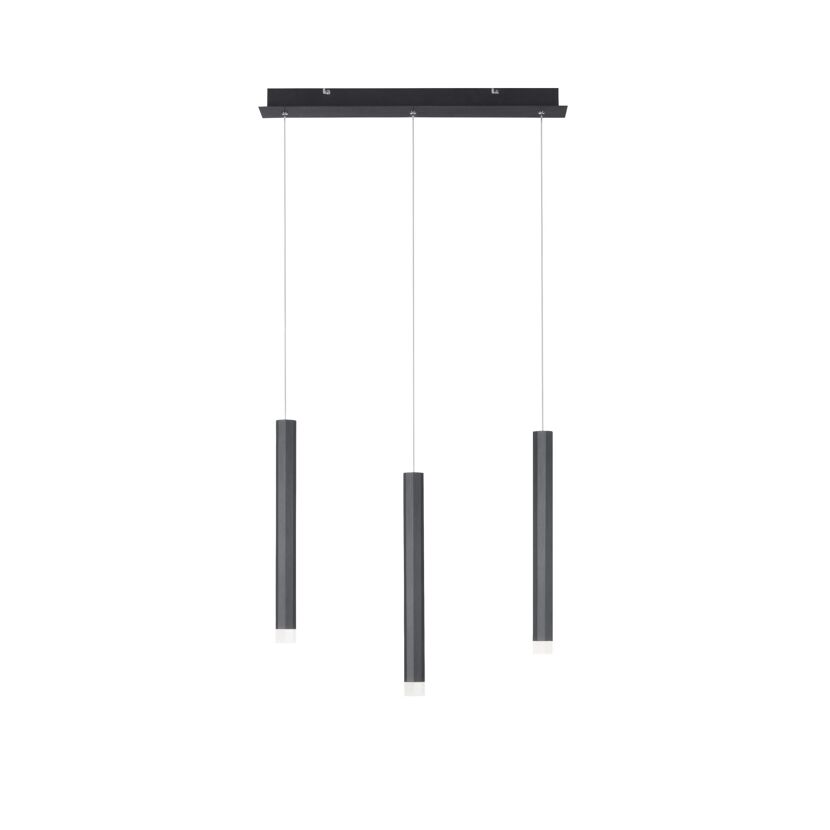 LED-Pendelleuchte 'Bruno' schwarz 8 x 120 x 55 cm 18 W