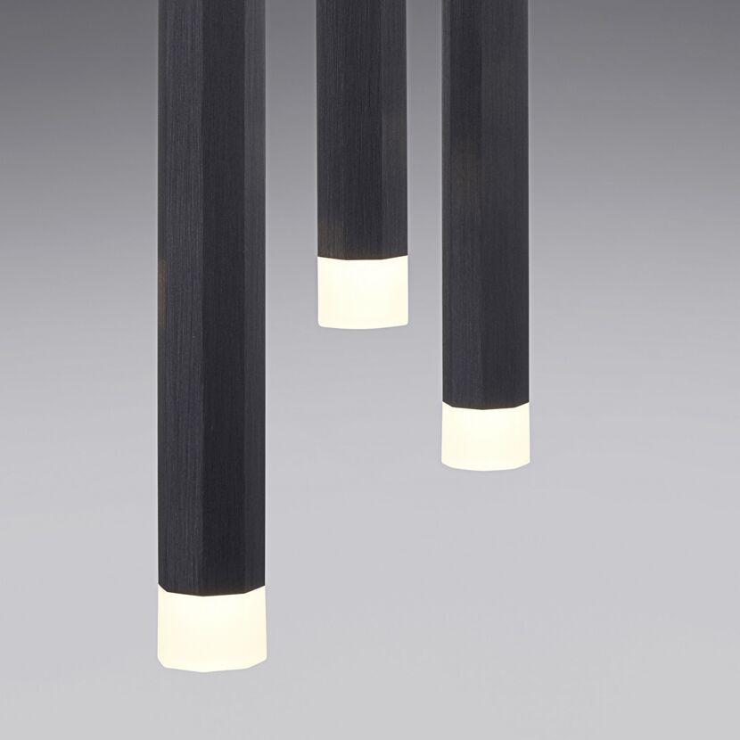 LED-Pendelleuchte 'Bruno' schwarz 8 x 120 x 55 cm 18 W